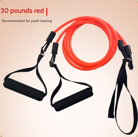 Red Handle Model [Training Strength] [30lbs] Swim Resistance Band Trainer - Dry-Land Arm Strength & Stroke Exercise Cords