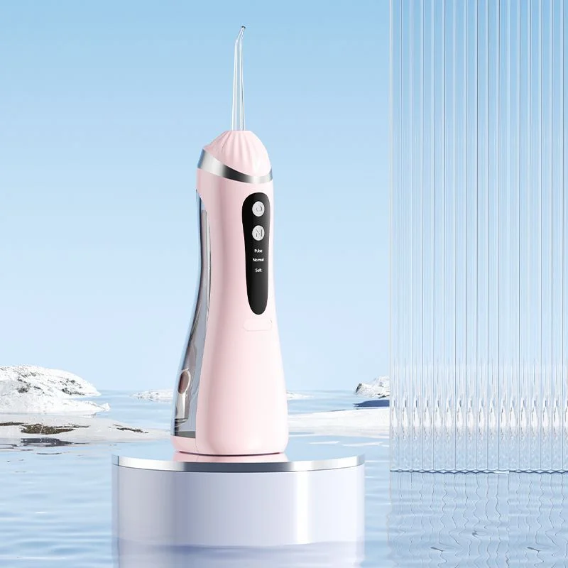Pink Portable Ultrasonic Oral Irrigator with 3 Cleaning Modes Smart Teeth Cleaning Machine
