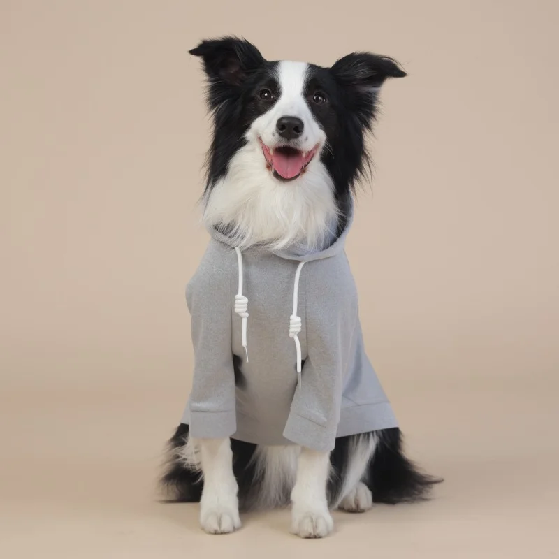 Grey Classic Dog Sweatshirt with Hood & Drawstrings - For Large Dogs (Size : 3XL)