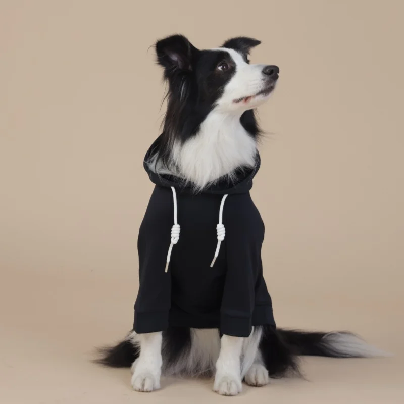 Black Classic Dog Sweatshirt with Hood & Drawstrings - For Large Dogs (Size : XL)
