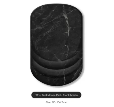 Black Ergonomic Mouse Pad with 3D Silicone Gel Wrist Rest - Stylish Comfort & Support for Office & Home
