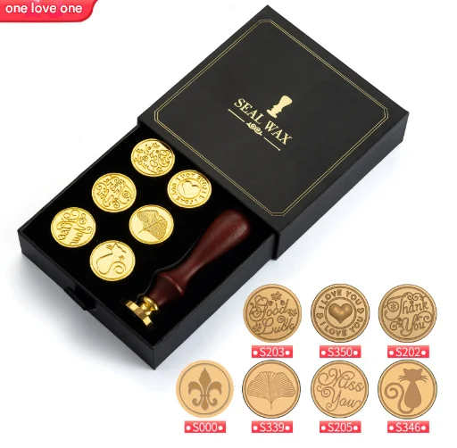 Love 2-Piece Retro Sealing Wax Stamp Set - 11.3 x 11.3 x 3.6 cm DIY Gift Box Kit for Handmade Crafts