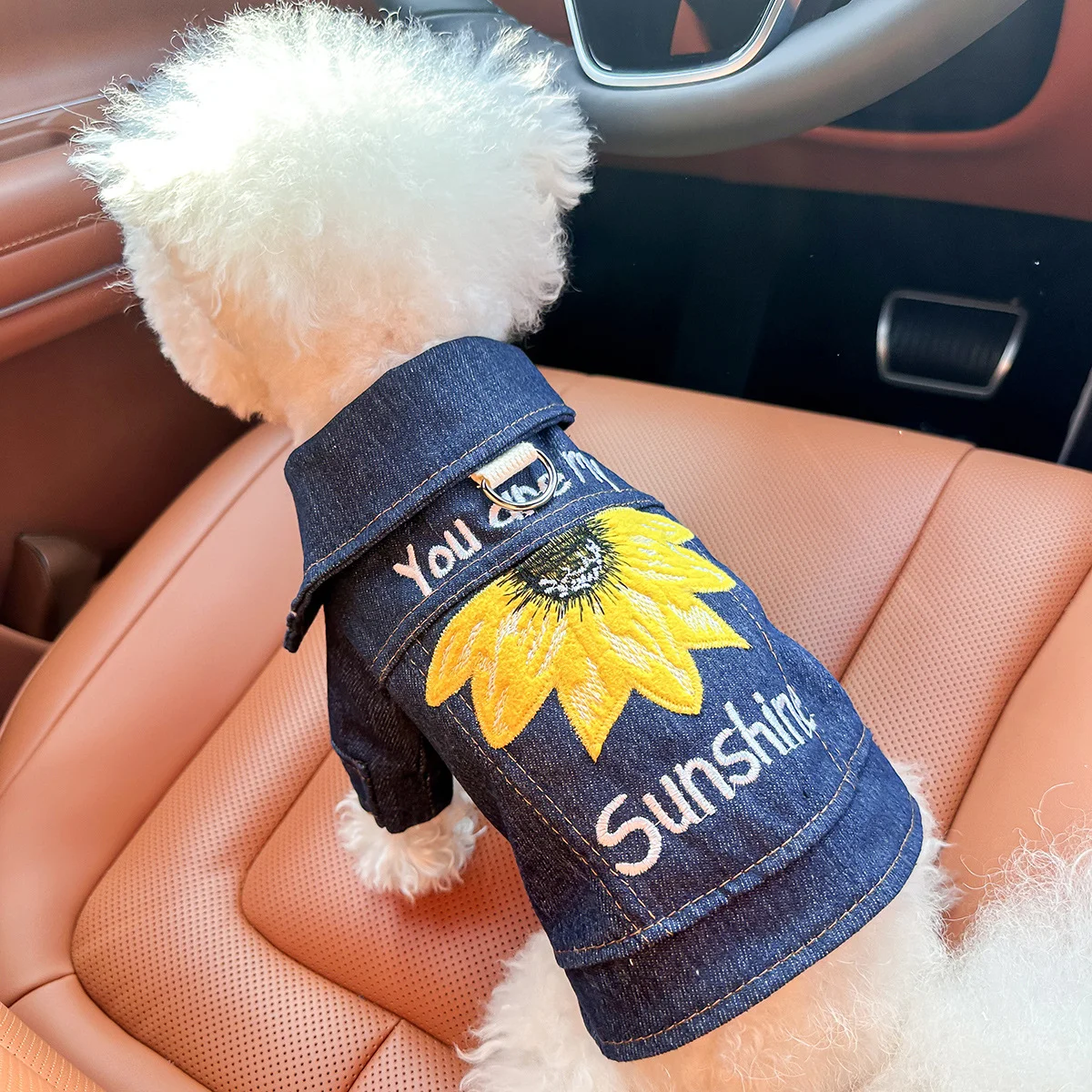 M Around 8kg Sunshine Denim Chic Denim Pet Vest - Stylish Jean Jacket for Dogs & Cats - Spring, Summer & Autumn Fashion