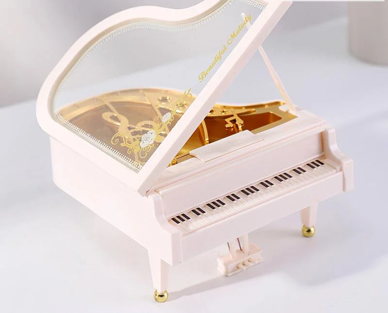 Classical Grand Piano Music Box with Dancing Ballerina(Regular version - white)