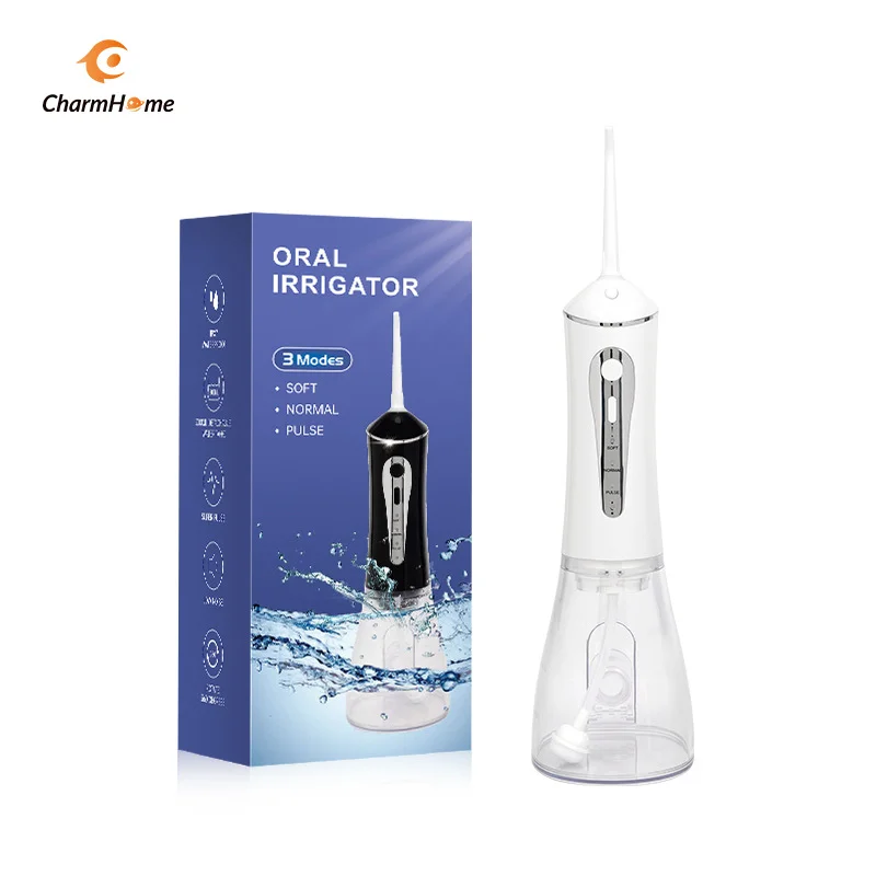 CharmHome Portable Oral Irrigator - 3 Modes, 140 PSI, IPX7 Waterproof(White)