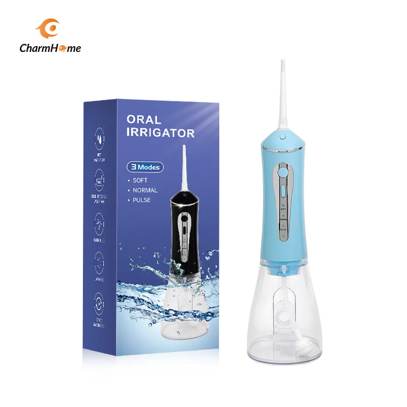 CharmHome Portable Oral Irrigator - 3 Modes, 140 PSI, IPX7 Waterproof(Blue)