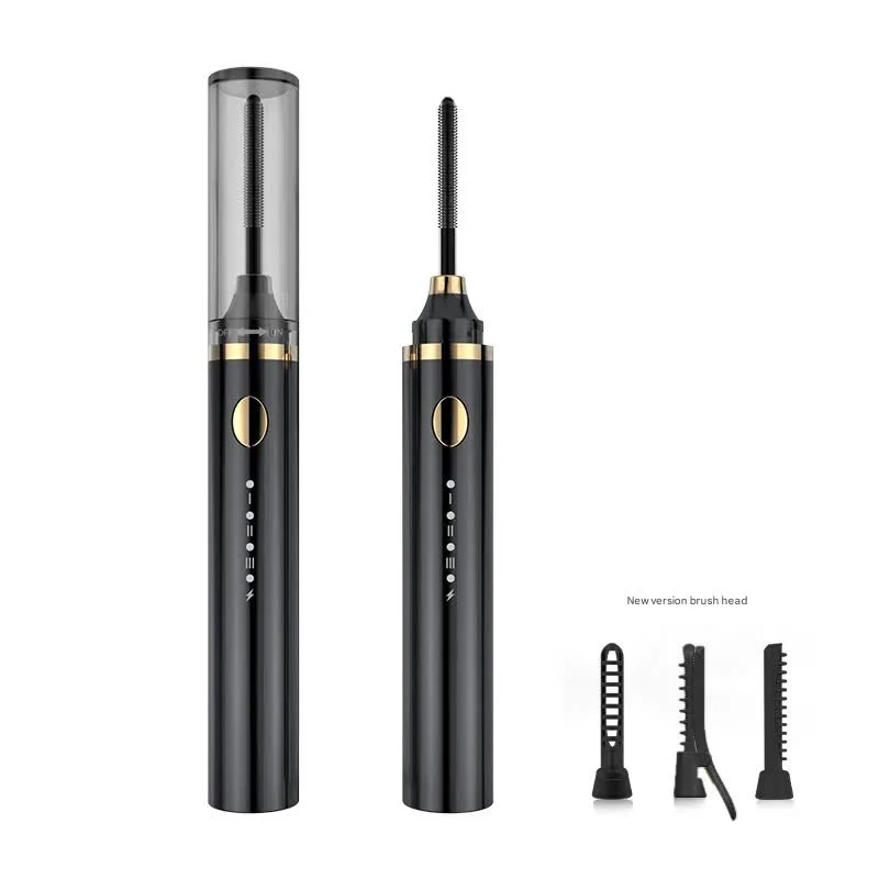 Rechargeable Heated Eyelash Curler Wand - 3 Temperature Gears, Type-C Charging, All-Day Curl(Black)