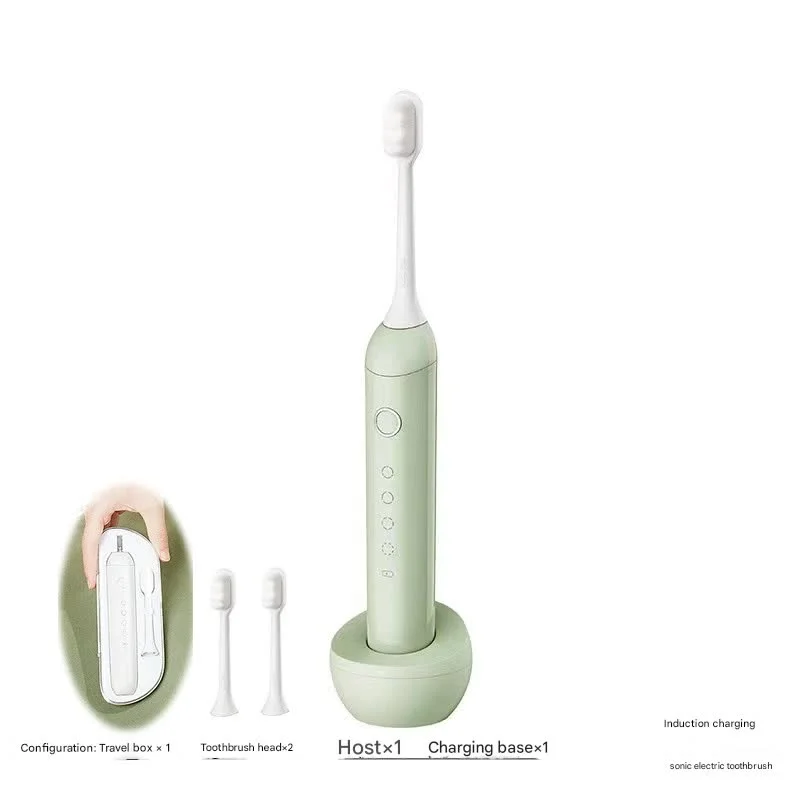 Sonic Electric Toothbrush with 31000 VPM, 4 Modes, 10000+ Soft Bristles, Travel Case & Charging Base(Green)