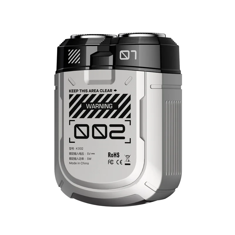K002 Mini Electric Shaver - 3D Floating Head, IPX7 Waterproof, Type-C Charging, 70 Min Runtime Product Description(Gray)