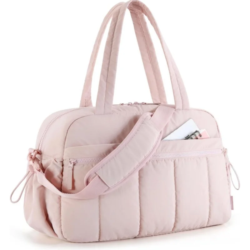 Pink Versatile Carry-On Travel Duffel Bag - Airline Personal Item Size with Waterproof Wet Pocket & Trolley Sleeve