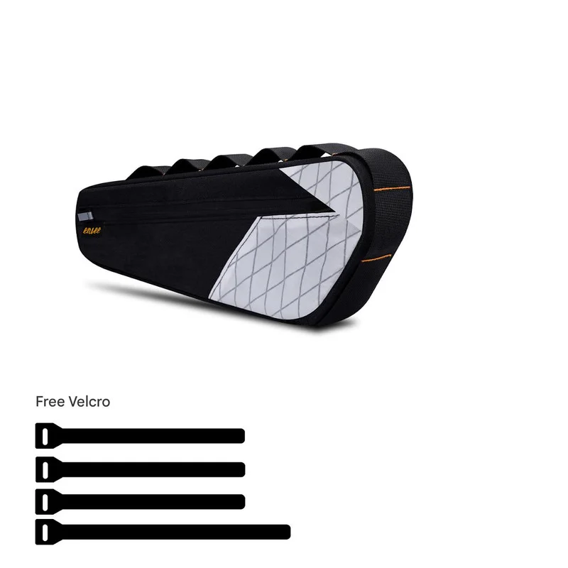 Black and White Waterproof Bicycle Frame Bag - 2.5L Slim Top Tube Storage Pouch for Cycling Essentials