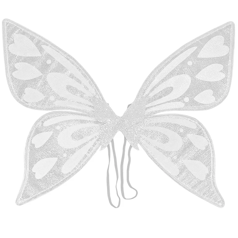 White Sparkling Fairy Wings - Lightweight Glitter Butterfly Costume Accessory for Kids & Adults