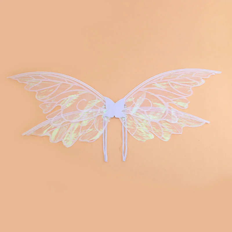 White Enchanting Iridescent Fairy Wings - Sparkle Butterfly Elf Wings for Costume Parties, Cosplay & Dress-Up Fun