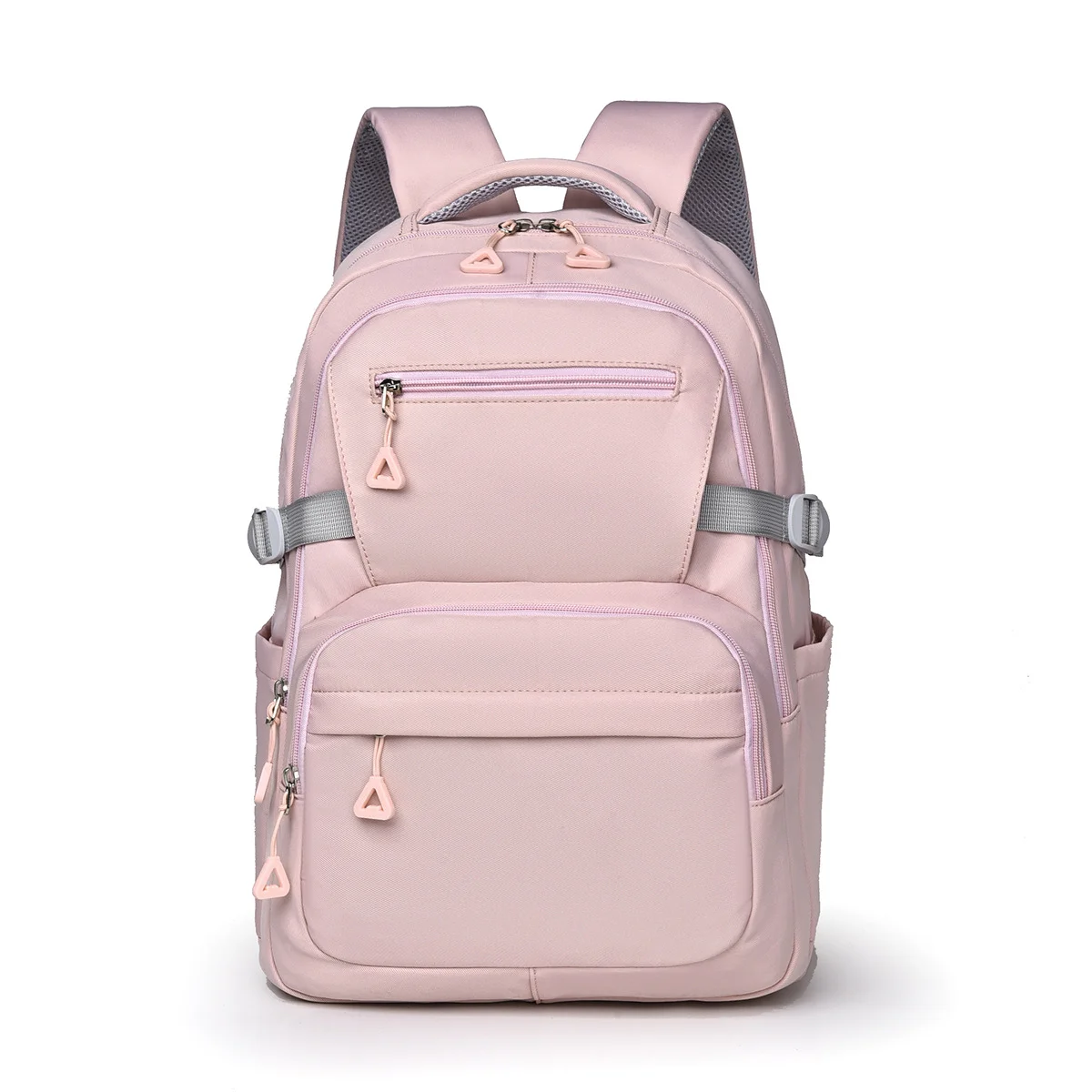 Pink Trendy Korean-Style Large-Capacity Backpack for Women - 14" Laptop Travel Bag