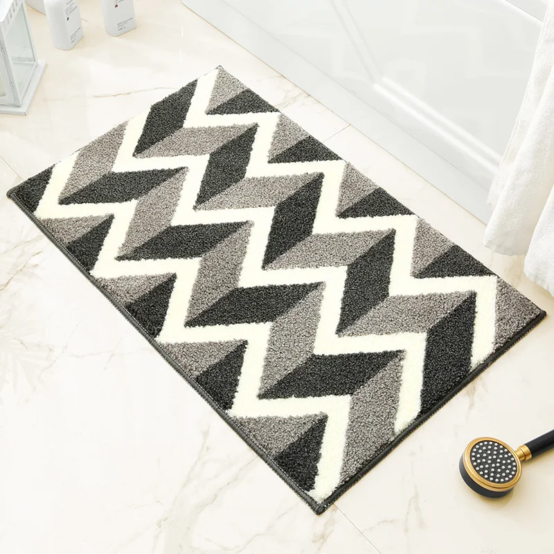 Grey Bathroom Mat - Super Absorbent Non-Slip Rug (40x60cm), Toilet Floor Mat for Bathroom/Bedroom/Entryway
