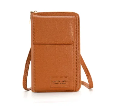 Brown Women's Crossbody Phone Bag Wallet Small PU Leather Shoulder Purse