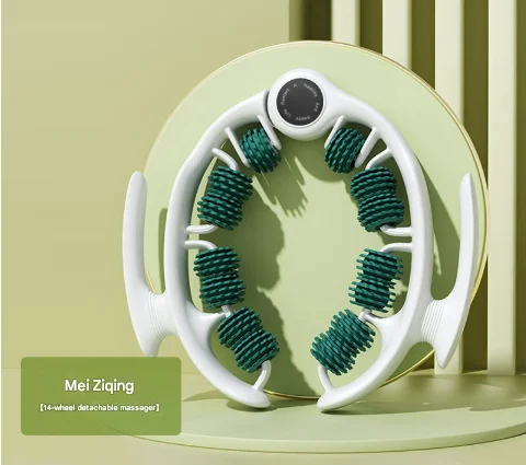 Green Ergonomic U-Shape Leg Roller 360 Degree Massager for Muscle Relief Fitness Yoga