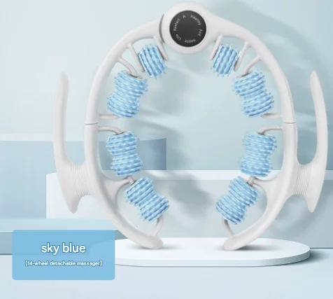 Blue Ergonomic U-Shape Leg Roller 360 Degree Massager for Muscle Relief Fitness Yoga