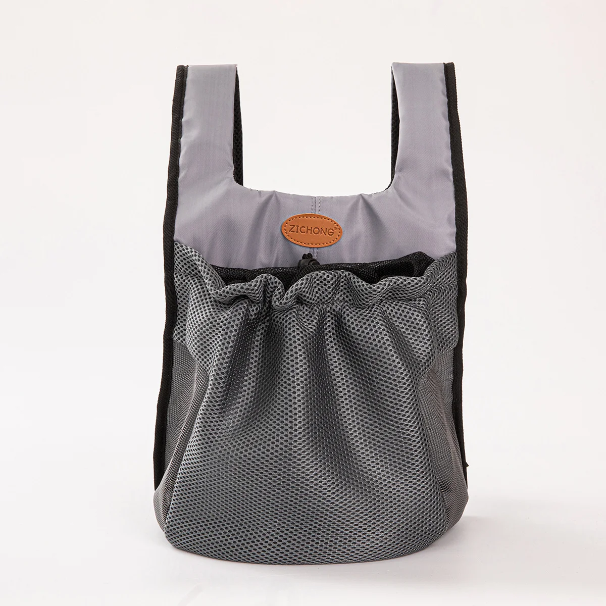 L Grey Hands-Free Pet Carrier Backpack for Small Dogs & Cats - Breathable Chest Pack for Outdoor Travel & Hiking