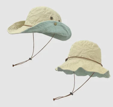 Yellow Wide Brim Outdoor Cowboy Sun Hat - Adjustable & Breathable for Hiking, Fishing, and Camping