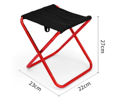 Small Red Ultralight Portable Folding Camping Stool - Compact Aluminum Chair for Hiking, Fishing & Outdoor Events