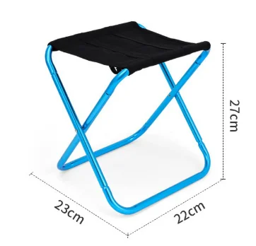 Small Blue Ultralight Portable Folding Camping Stool - Compact Aluminum Chair for Hiking, Fishing & Outdoor Events