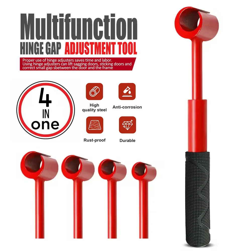 Heavy-Duty 4-in-1 Door Hinge Adjustment Tool - Wrench for Aligning & Lifting Sagging Doors