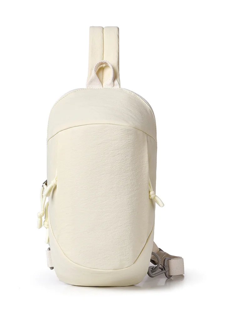 Beige Minimalist Anti-Theft Sling Bag for Men & Women - Water-Resistant Crossbody Chest Pack, Fits 9.7-inch Tablet