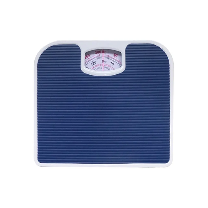 Blue Classic Mechanical Bathroom Scale - Battery-Free Analog Body Weight Scale with Non-Slip Platform