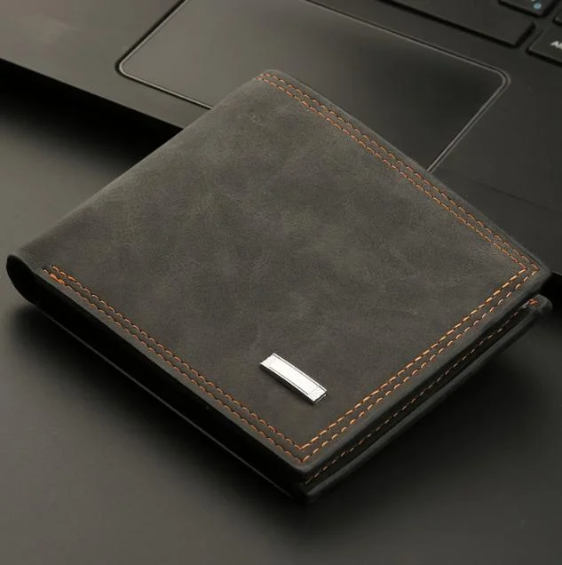 2-Piece Black Men's Vintage Style Bifold Wallet | High-Capacity PU Leather with Removable Card Holder & Zip Coin Pocket