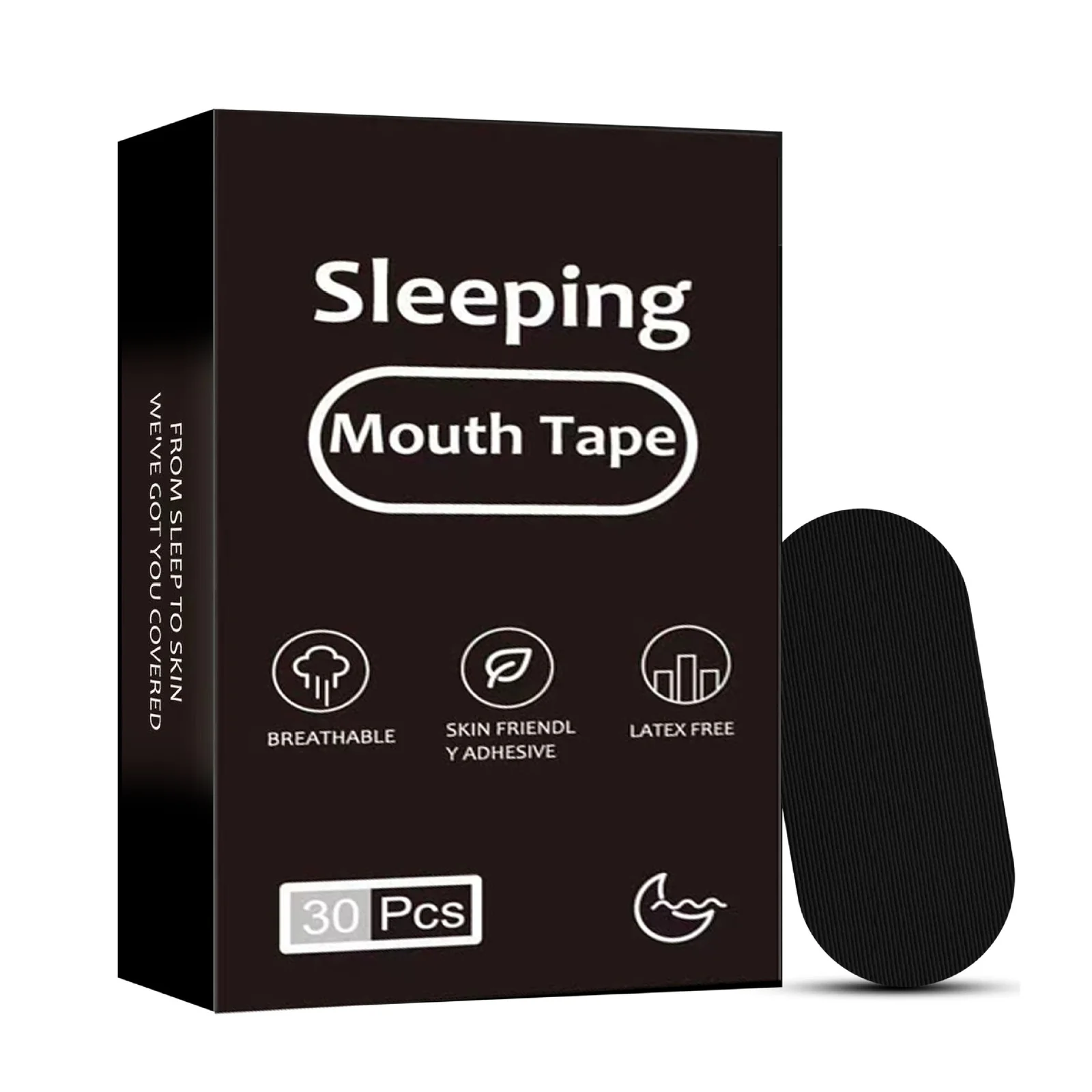 2-piece Premium Sleep Stop Snoring Strips - 30 pieces of breathable, skin-friendly tape for snoring relief, correcting mouth breathing and improving sleep