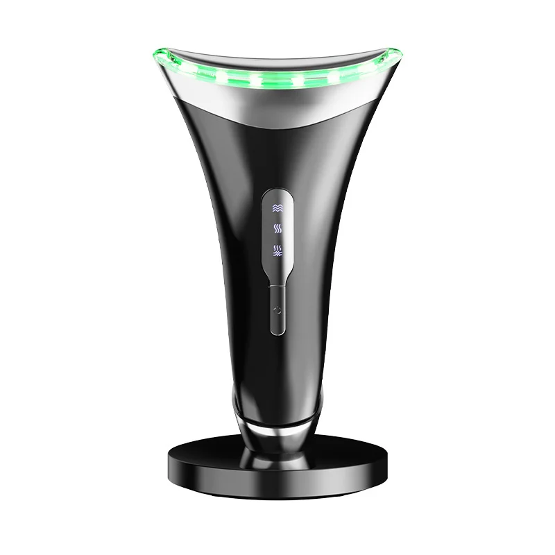 MJ-400 black Rechargeable EMS Facial & Neck Sculpting Device - 3-in-1 LED Light Therapy Massager(Seven Colors)