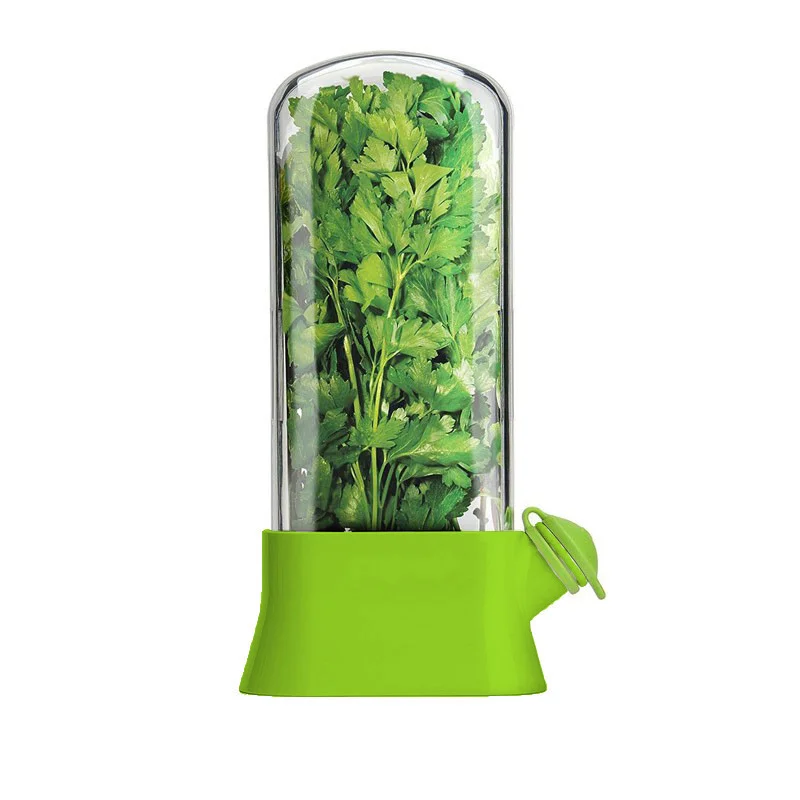 Green Fresh Herb Keeper & Saver - Refrigerator Pod to Extend the Life of Fresh Herbs