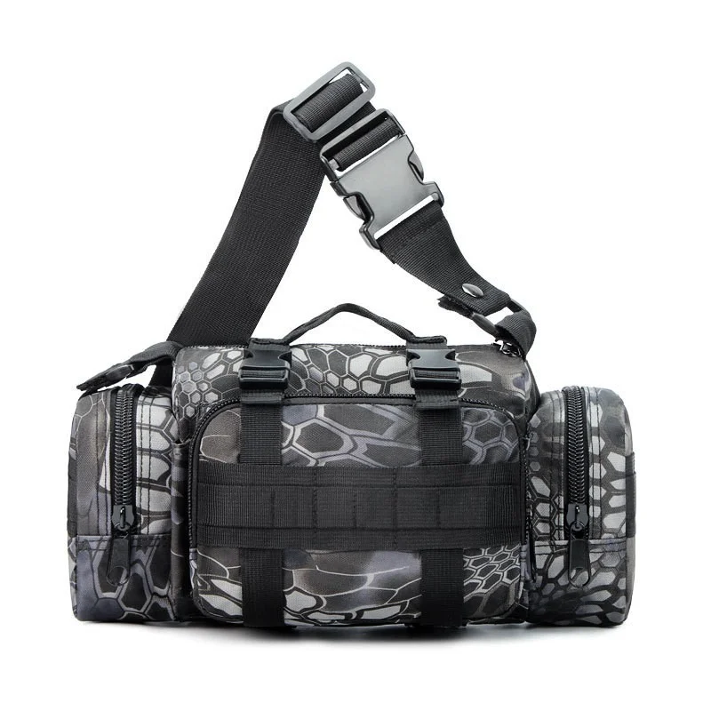 Black python pattern Tactical Outdoor Waist Bag - Durable Multi-functional Crossbody Shoulder Pack for Men & Women