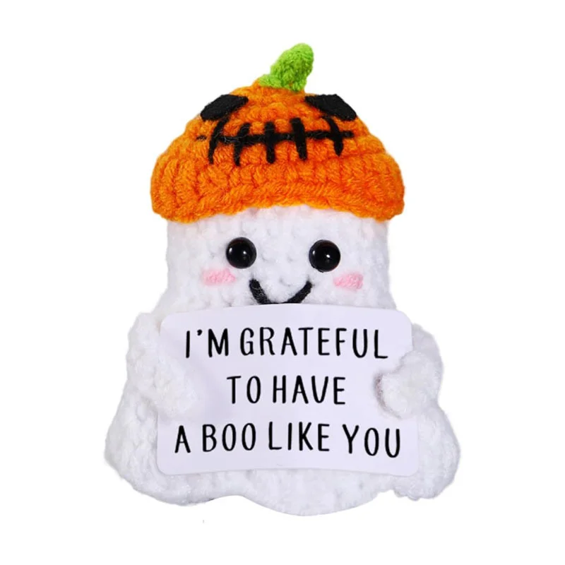 2 PCS White Spooky & Sweet: Handmade Crocheted Ghost Doll - Halloween Party & Home Decor Gift(B)