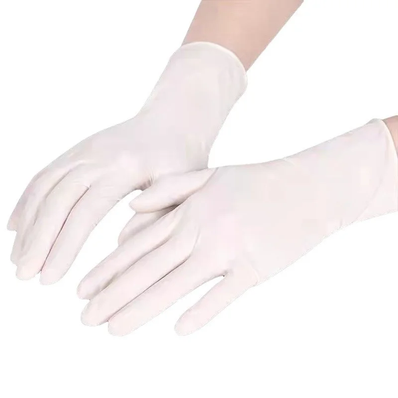 100 Pairs White Premium Disposable Nitrile Gloves - Powder-Free & Extra Durable for Multi-Purpose Use(L)