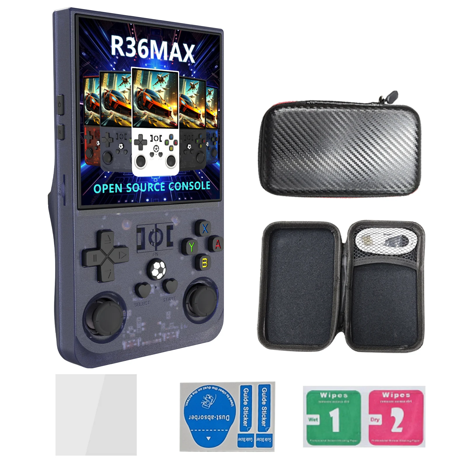 R36MAX Handheld Retro Game Console - 4.0 IPS Screen Open Source Linux 4000mAh Battery 30+ Emulators(grey)"
