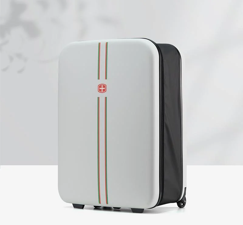 Compact Expandable Foldable Luggage - Reinforced Alloy Handle & Silent Wheels(white)