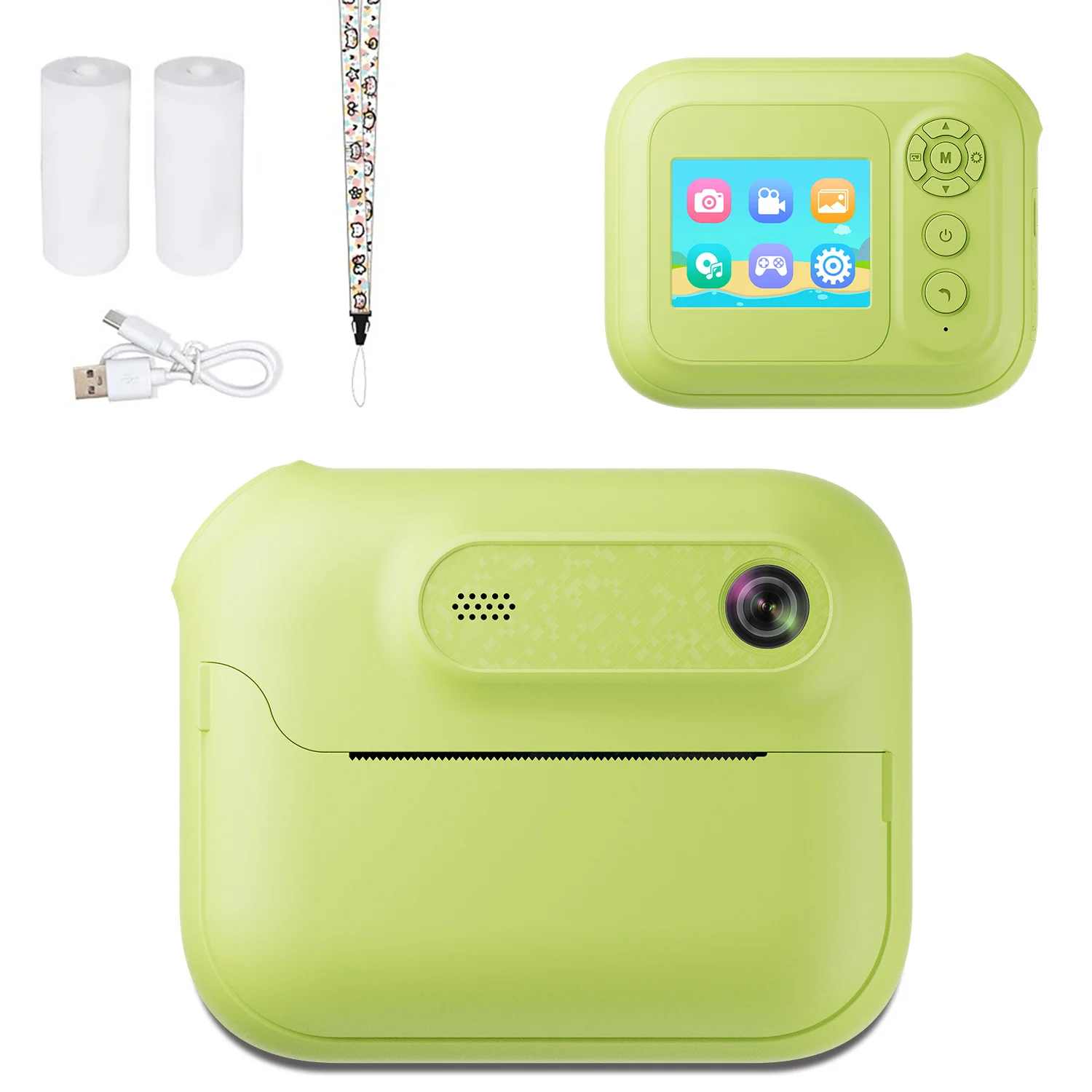 Kids Multi-Functional Camera Toy - Instant B&W Printing & Creative Stickers(yellow)