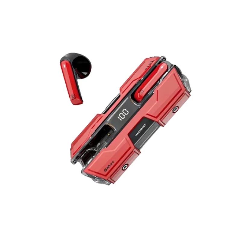 Futuristic TWS Gaming Earbuds - Bluetooth 5.3, Low Latency, HIFI Surround Sound, LED Display(red)