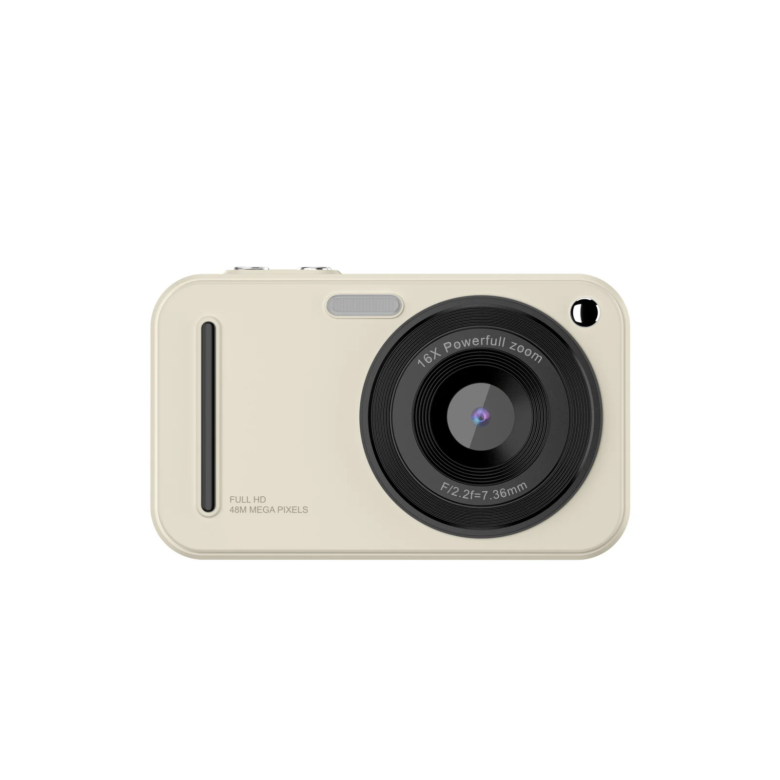 48MP Digital Camera with 16x Zoom & AF Autofocus - Full HD Vlogging Camera for Beginners & Kids(Beige)