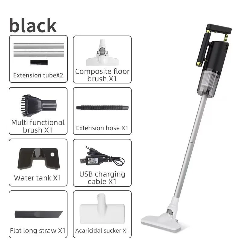 Cordless 2-in-1 Handheld & Stick Vacuum Cleaner - Powerful Suction, Washable Filter, Multi-Tool Kit(black)