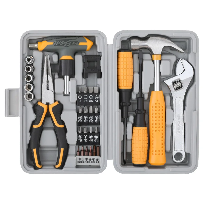 Comprehensive 30-Piece Household Tool Kit - Multi-Functional Home Repair Set with Storage Case(Grey)