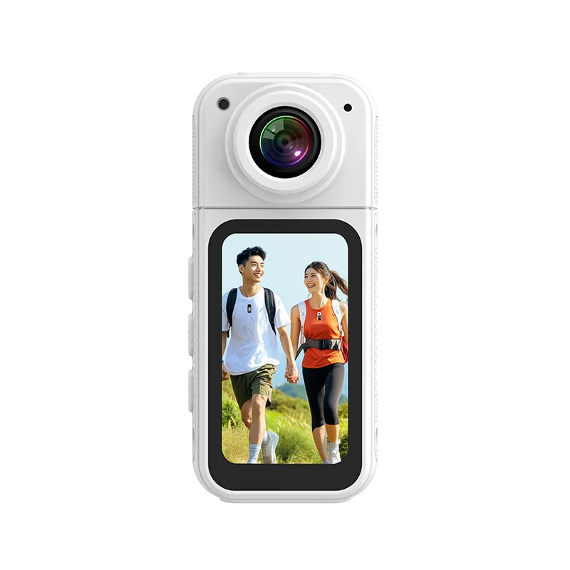 Thumb-Sized 2.7K Camera with 180 Rotatable Lens & Magnet Mount - Capture Your World Hands-Free(white+128G)