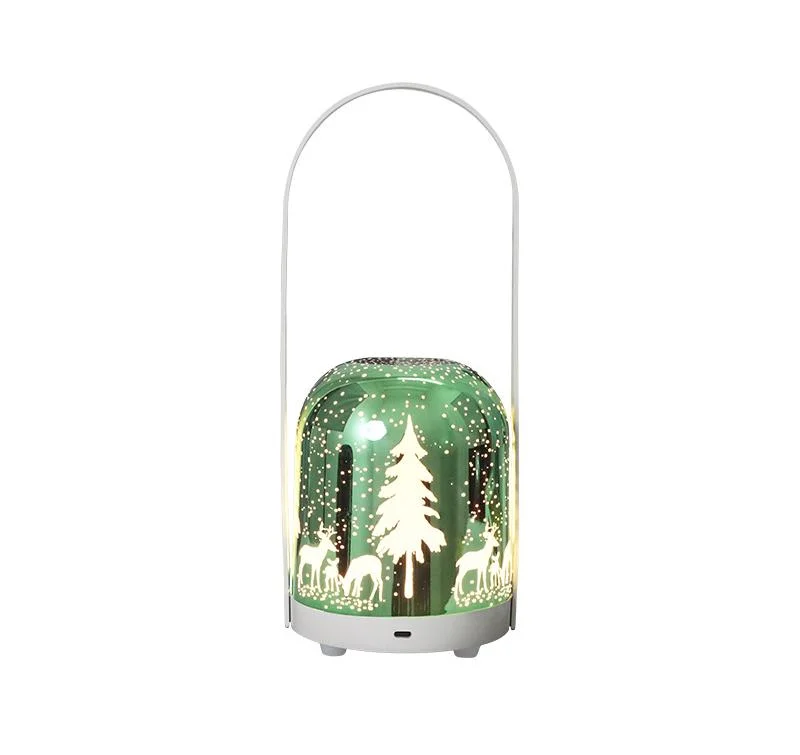 Portable Christmas LED Lantern - Dimmable, 3 Color Temps, 5200mAh Battery & Memory Function(Green)