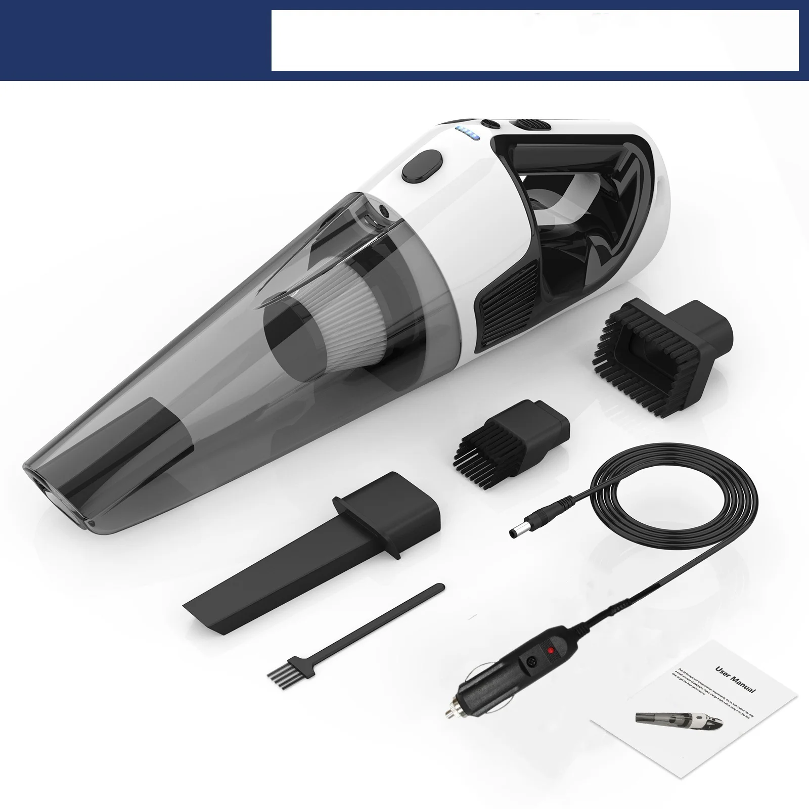 Corded Handheld Car Vacuum Cleaner - 10kPa Strong Suction, 120W Power with LED Light & Washable HEPA Filter(black)