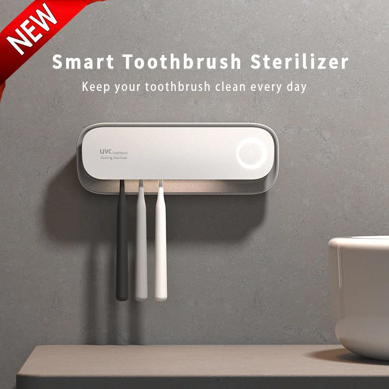 Smart UVC Toothbrush Sterilizer & Holder with Heat Drying, Radar Sensor Night Light(white)