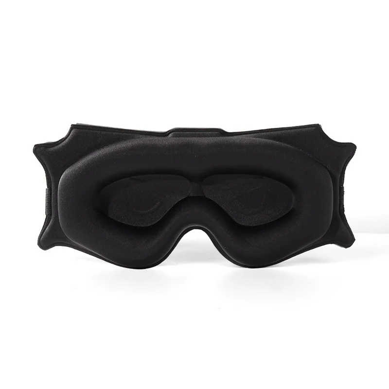 3pc 6D Contoured Zero-Pressure Sleep Mask - 360 Light Blocking Eye Mask with Adjustable Strap(black)