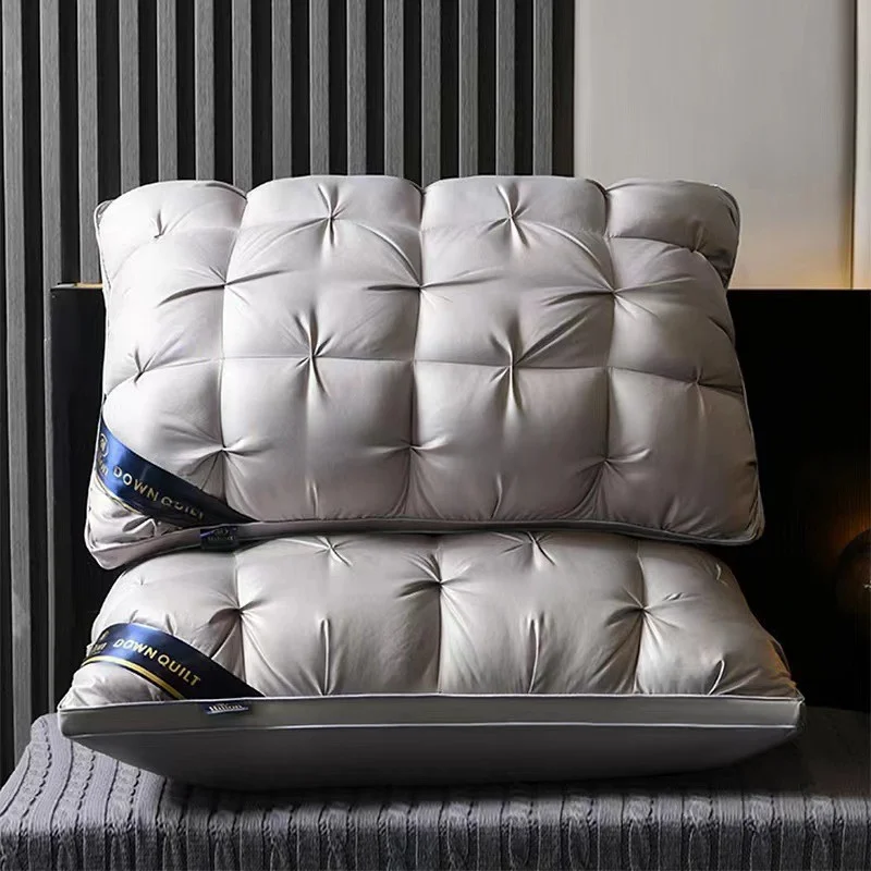 Grey Luxury Adjustable Bed Pillow Set (2-Pack) - Hotel Quality Down Alternative for Ultimate Neck Support & Comfort