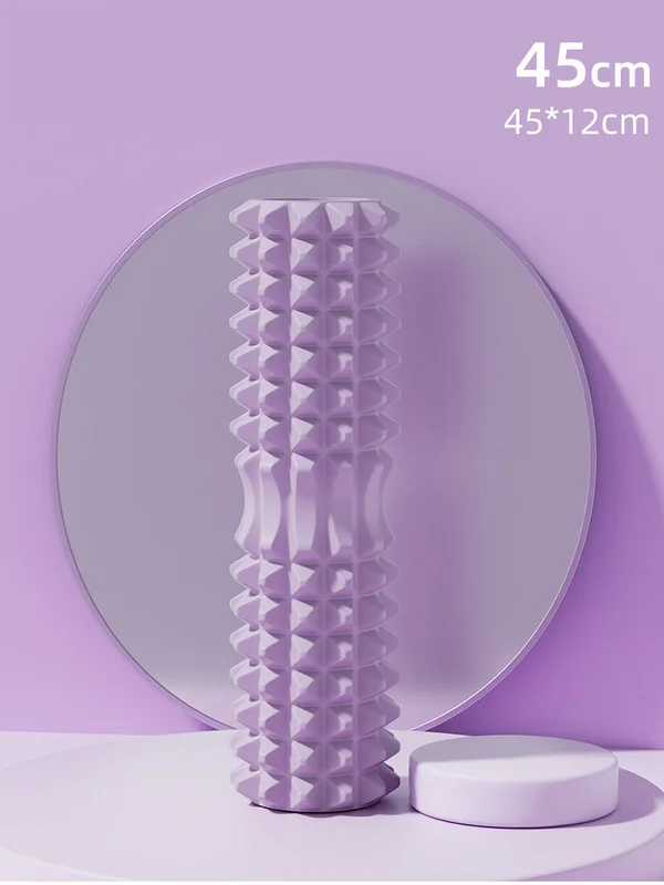 Purple High-Density 3D Trigger Point Foam Roller - Solid Core Massager for Deep Tissue Muscle Recovery & Yoga